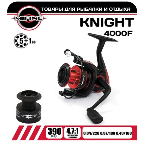 Катушка рыболовная MIFINE KNIGHT 4000F, 5+1 подшипник, для спиннинга, для рыбалки, фидерная, карповая катушка рыболовная mifine nixbite 2000f 5 1 подшипник для рыбалки для спиннинга форелевая