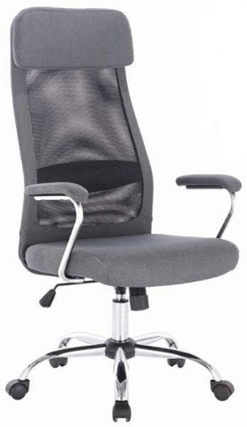 Кресло офисное BRABIX Flight EX-540, хром, ткань, сетка, серое