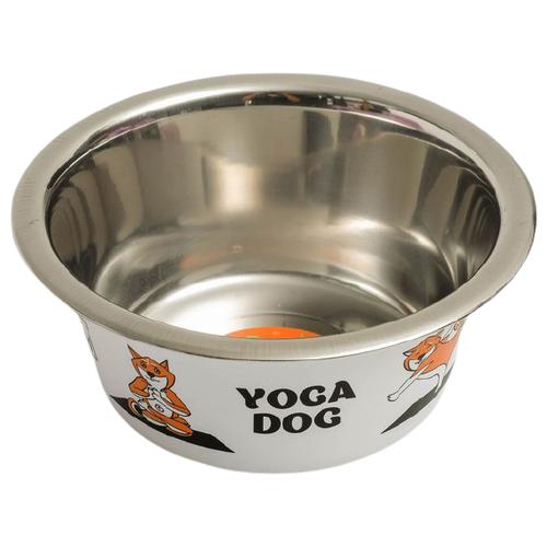 Миска Пижон стандартная Yoga Dog для собак 450 мл 0.45 л белый 1 14 см 6 см 14 см