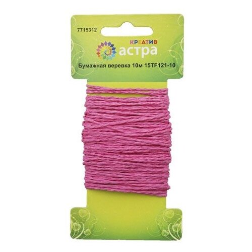 фото Бумажная веревка астра креатив,10м/уп 15tf121-10 (4 розовый) astra & craft