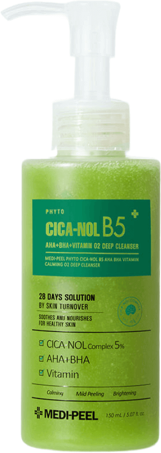 Гель-пенка с кислотами MEDI-PEEL Phyto Cica-Nol B5 AHA BHA Vitamin Calming O2 Deep Cleanser, 150 мл