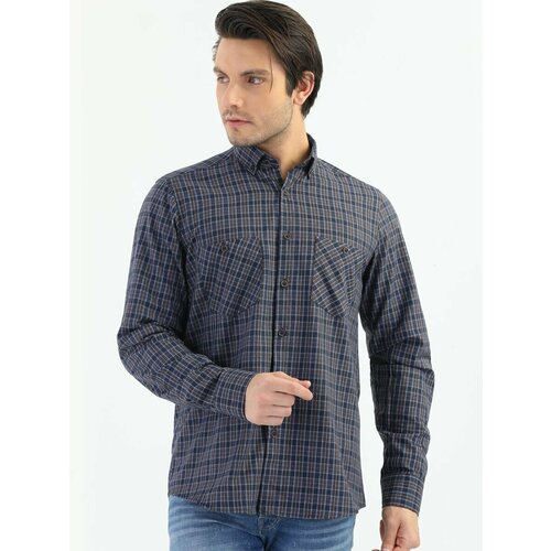 фото Рубашка melek's, размер m, синий