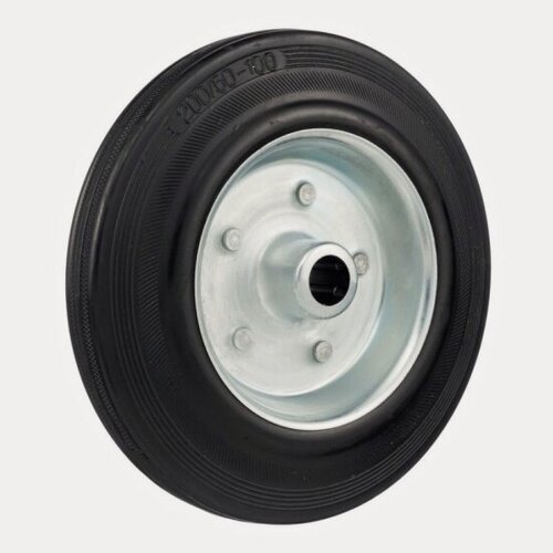 Изображение товара Колесо Стелла-техник 4000-200, под ось 20мм, диаметр 200мм, грузоподъемность 185кг, резина, металл