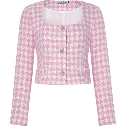 Пиджак Jane B Studio, укороченный, размер 42, розовый
