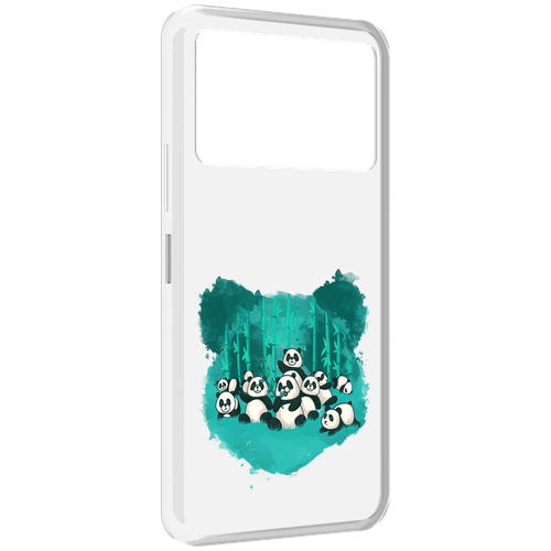 Чехол MyPads нарисованные панды для Infinix NOTE 12 VIP (X672) задняя-панель-накладка-бампер