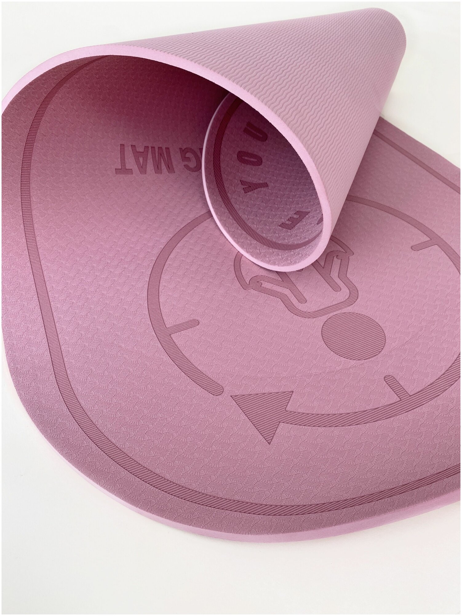 Коврик для йоги, фитнеса и прыжков на скакалке HOLOVIT, 8 мм, розовый