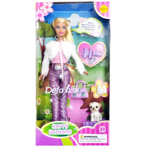 Кукла DEFA Lucy Модница с собачкой (в комплекте собачка, аксессуары)