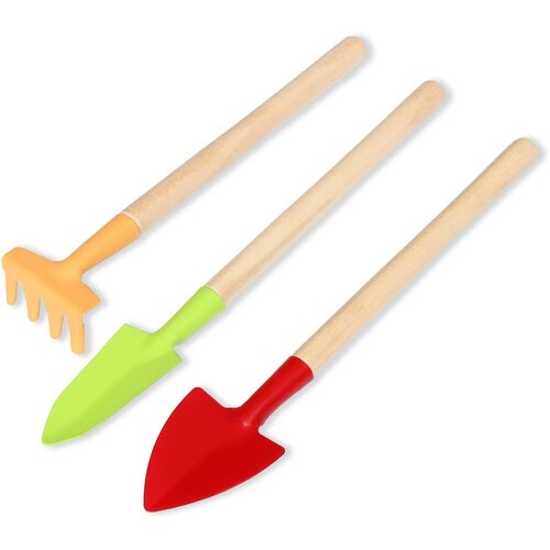 Набор садового инструмента, 3 предмета: рыхлитель, совок, грабли, длина 20 см, Greengo набор садового инструмента 3 предмета грабли совок лопатка длина 20 см деревянная ручка