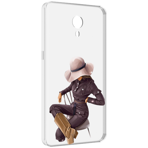 Чехол MyPads загадочная-девушка-в-костюме женский для Meizu M3 Note задняя-панель-накладка-бампер