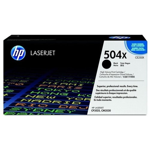 Картридж HP CE250X (504X) черный cartridge toner cactus cs ce250x mps black 16000p for hp clj cp3525 cm3530