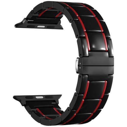 Lyambda Керамический ремешок Libertas для Apple Watch 42/44/45 mm, black/red