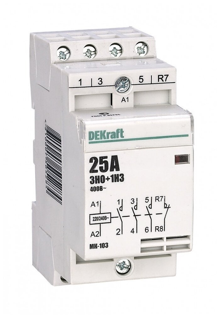 Модульный контактор 3НО+1НЗ 25А 230В МК-103 SCHNEIDER ELECTRIC 18068DEK (1 шт.)