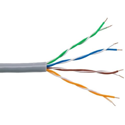 Bion Cable Кабель витая пара Bion BCL-U5451-101 U UTP, кат.5e, 4x2x0,51мм AWG 24, CCA, одножильный, PVC, для внутренней прокладки, 305м, серый bion cable кабель витая пара bion bcl u5510 181 u utp кат 5e 4x2x0 51 мм awg 24 медь одножильный pvc для внутренней прокладки 305м серый