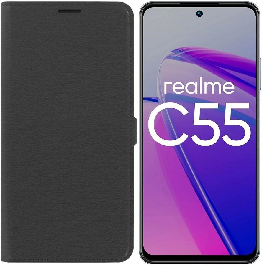 Чехол-книжка Krutoff Eco Book для Realme C55 черный