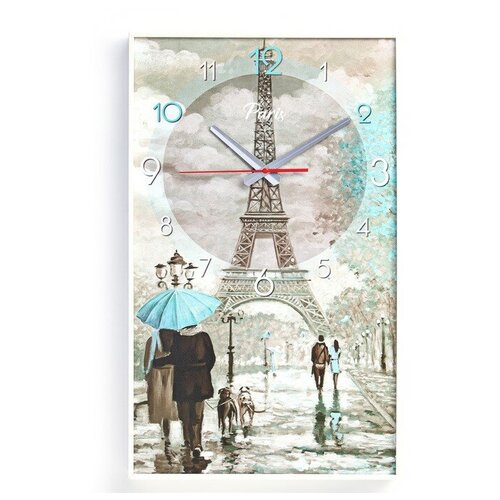 Часы-картина настенные, интерьерные "Париж", плавный ход, 57 х 35 х 4 см