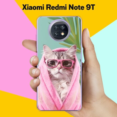 Силиконовый чехол на Xiaomi Redmi Note 9T Кот В Очках / для Сяоми Редми Ноут 9Т