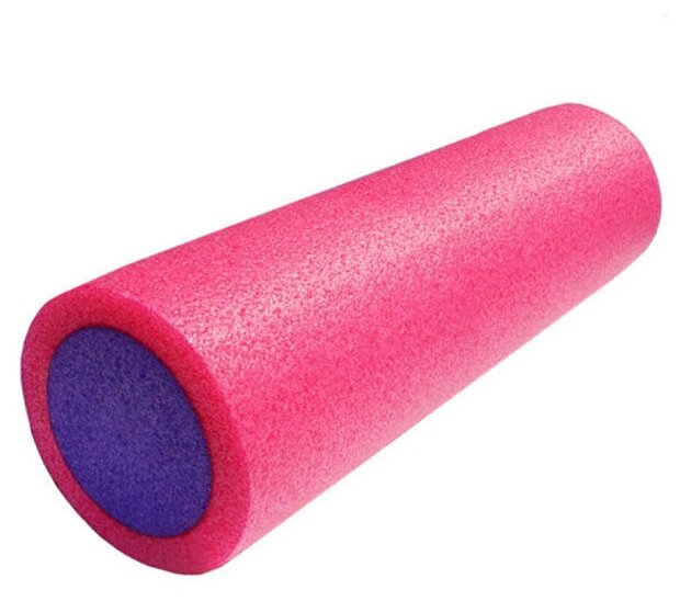 PEF30-2 Ролик для йоги полнотелый 2-х цветный (розово/фиолетовый) 30х15см. (B34490)