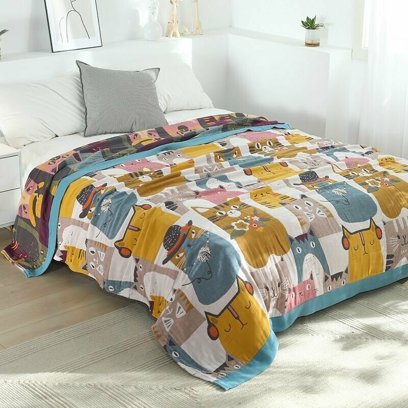 Плед муслиновый Muslin blanket 200х230 см Кот