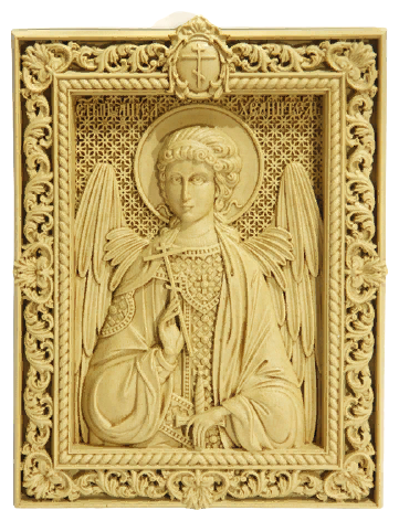 Икона из воска"Ангел Хранитель" греческий образ 140х190мм