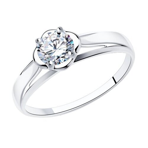 фото Серебряное кольцо diamant 94-110-00598-1 с фианитом, размер 18,5 diamant-online