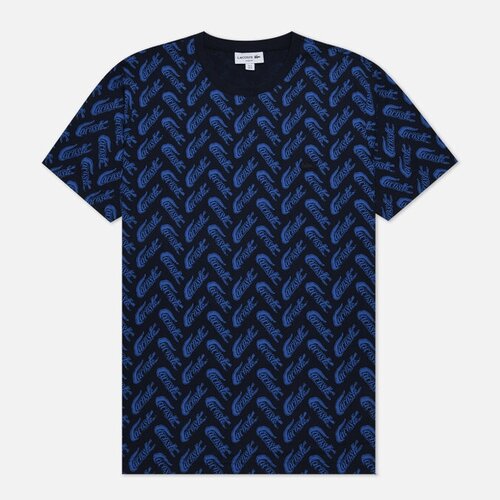 Мужская футболка Lacoste All Over Print Logo синий, Размер XL