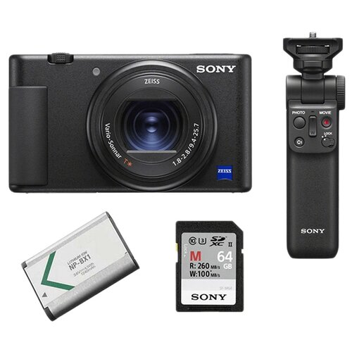 Компактные фотоаппараты Sony Камера для ведения видеоблога Sony ZV-1 + штатив + карта памяти