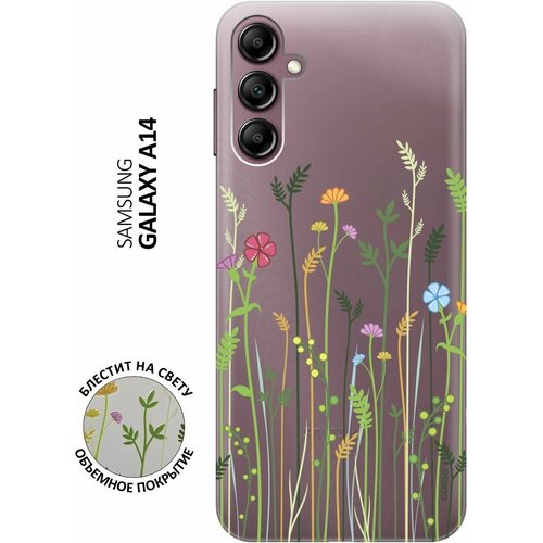 Силиконовый чехол на Samsung Galaxy A14, Самсунг А14 с 3D принтом Flowers and Fern прозрачный силиконовый чехол на samsung galaxy a14 самсунг а14 с 3d принтом butterflies and flowers прозрачный