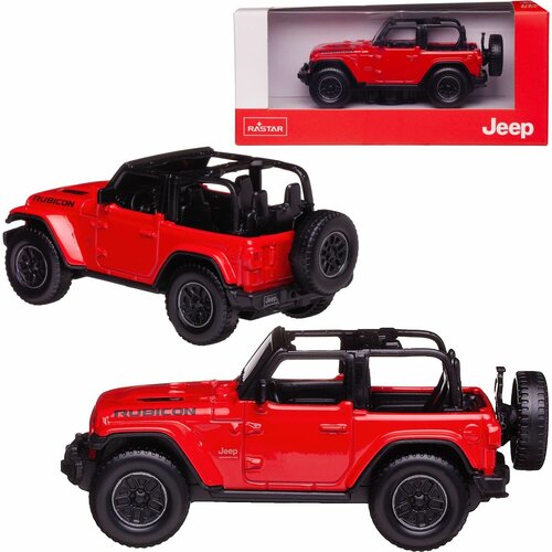 Машина металлическая 1:43 JEEP Wrangler Rubicon, цвет красный металлическая машинка 1 34 1 39 jeep wrangler 2007г красный 42371h d welly