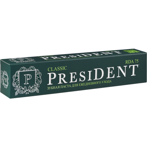 President классик зубная паста 75 мл зубная паста для комплексного ухода president exclusive 75 rda 75 мл