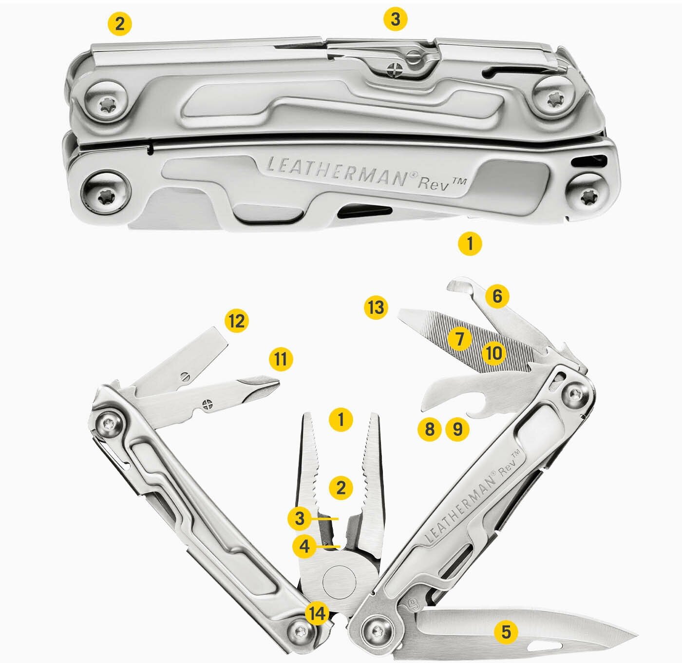 Мультитул Leatherman Rev (832130) серебристый - фото №14