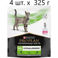 Сухой корм для кошек и котят Purina Pro Plan Veterinary Diets HA St/Ox hypoallergenic, для снижения пищевой непереносимости, 4 шт. х 325 г