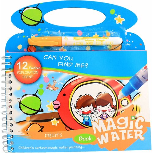Раскраска водная с фломастером Фрукты Magic Water, BH3-31 ассорти товаров многоразовая водная раскраска животные c специальным водным маркером создавайте красочные картинки