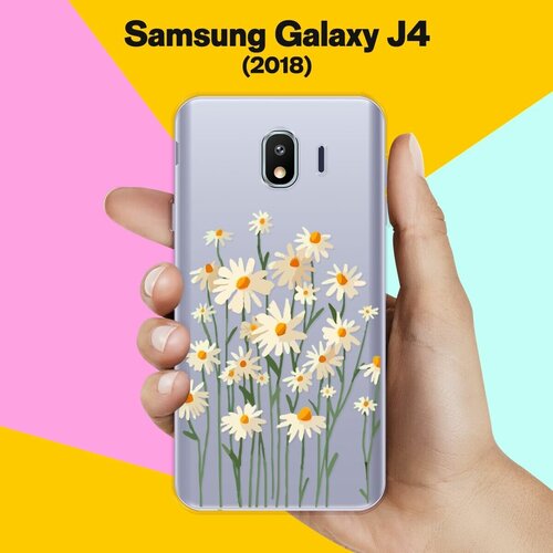Силиконовый чехол на Samsung Galaxy J4 (2018) Ромашки / для Самсунг Галакси Джей 4 2018