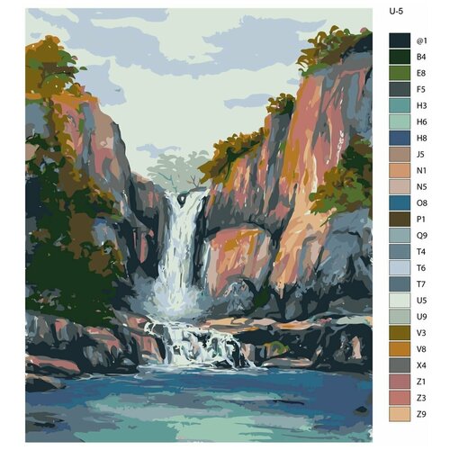Картина по номерам U-5 Водопад. Сила природы, 80x100 см картина по номерам u 1 лесной водопад 80x100 см