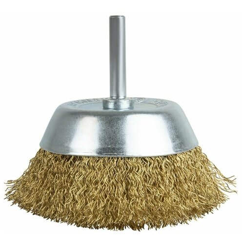 Щётка DEBEVER чашечная неплетёная с хвостовиком 75 мм, проволока - латунь 0,30 мм
