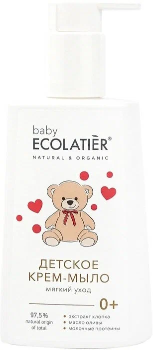 Детское крем-мыло Мягкий уход 0+ дой-пак Ecolatier baby 250 м