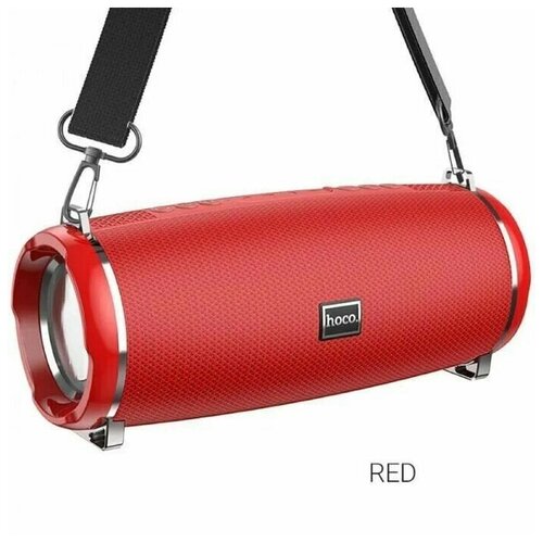 Портативная колонка hoco hc2 10 Вт 2400 мАч bt50 microsd usb aux fm-радио красная 208600₽