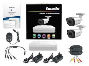 Falcon Eye FE-104MHD KIT Light SMART Комплект видеонаблюдения 4-х канальный гибридный(AHD, TVI, CVI, IP, CVBS) регистратор; Видеовыходы: VGA; HDMI; Видеовх