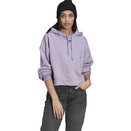 Худи adidas, без карманов, капюшон, размер 36, фиолетовый