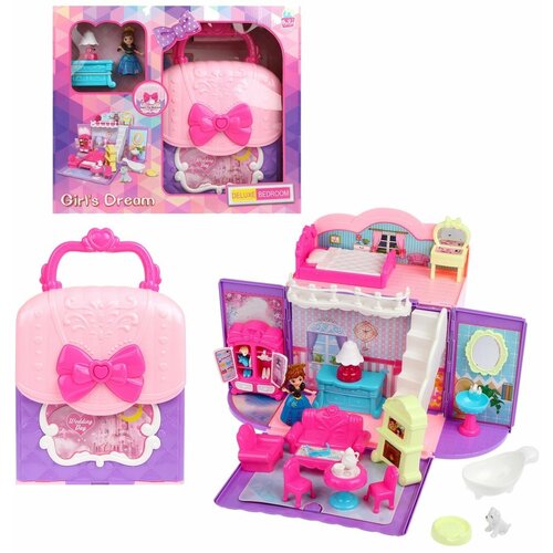 фото Наша игрушка кукольный домик 8988, розовый/фиолетовый