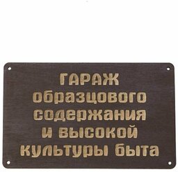 Декоративная табличка "Гараж образцового содержания и высокой культуры быта"