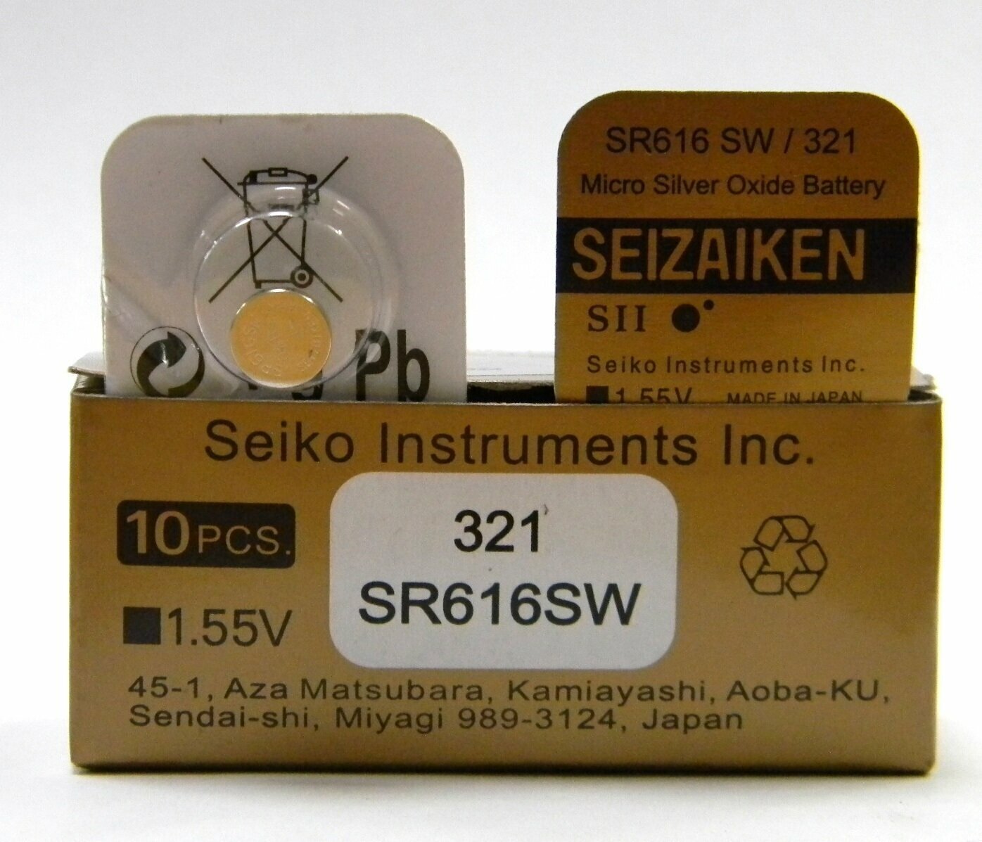 Батарейка SEIZAIKEN (Seiko) SR 321 (616 SW) 1шт