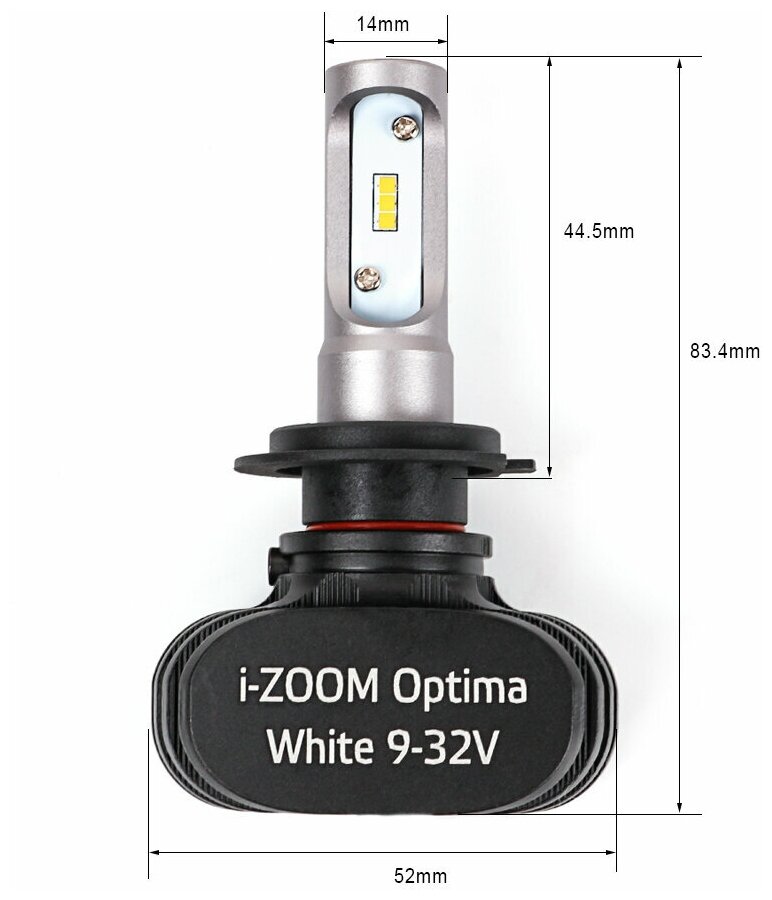 Светодиодные лампы H7 Optima LED i-ZOOM, Seoul-CSP, Warm White, 9-32V, комплект - 2 лампы