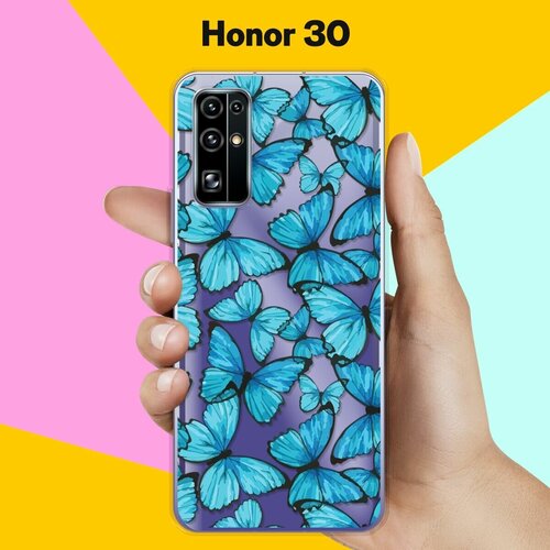 Силиконовый чехол Бабочки на Honor 30 силиконовый чехол на honor play 30 хонор плэй 30 акварельные бабочки прозрачный