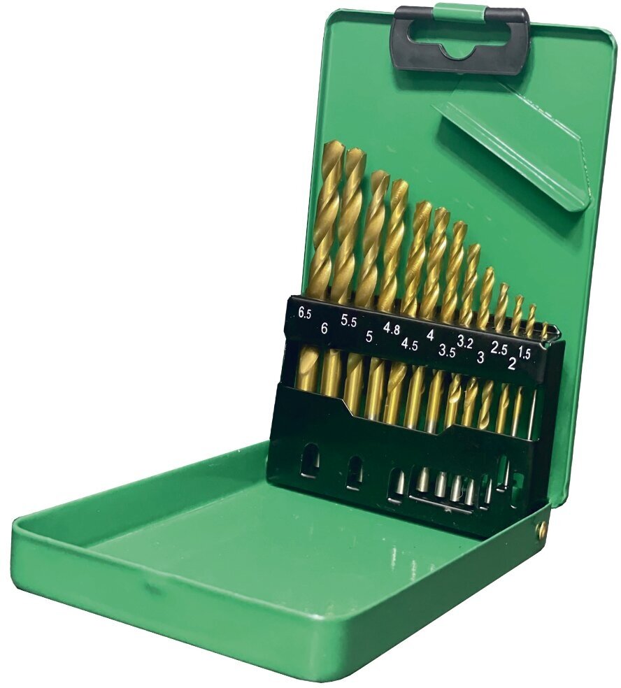 фото Набор сверл по металлу РЕЗОЛЮКС в металлическом кейсе Р6М5 титан