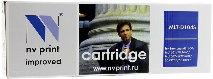 Картридж NV Print NV-MLTD104S, черный, 1500 страниц, совместимый для Samsung ML-1660/1665/1667; ML-1860/1865/1867; ML-1670/1675/1677; ML-1865W; SCX-3200/3205/3207/3205W