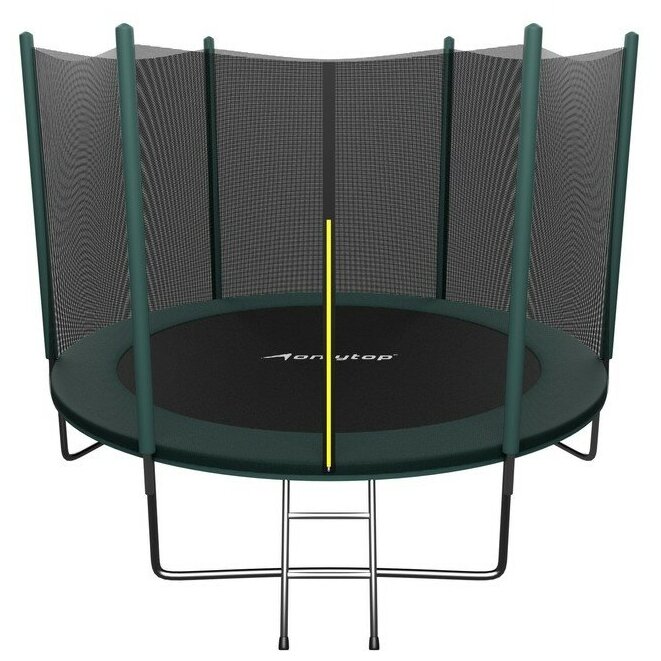 Батут ONLITOP, d=305 см, с лестницей, высота сетки 173/180 см, цвет зелёный