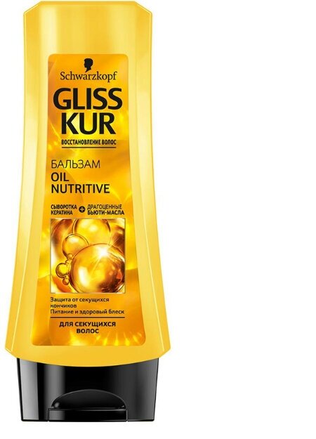 Gliss Kur Nutritiveм Бальзам-ополаскиватель для длинных и секущихся волос 200 мл 1 шт