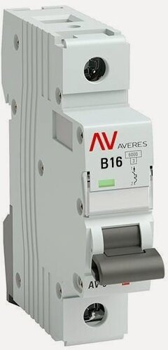 Изображение товара Выключатель автоматический модульный 1п B 16А 6кА AV-6 AVERES EKF mcb6-1-16B-av