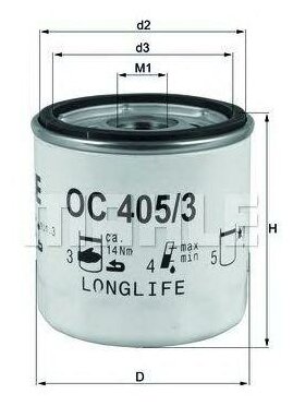 Mahle фильтр масляный oc4053